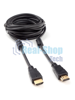 Кабель HDMI Cablexpert CCF2-HDMI4-15, 19M/19M, v2.0, медь, позол.разъем, экран, 2 фер.кольца, 4.5м, черный, пакет