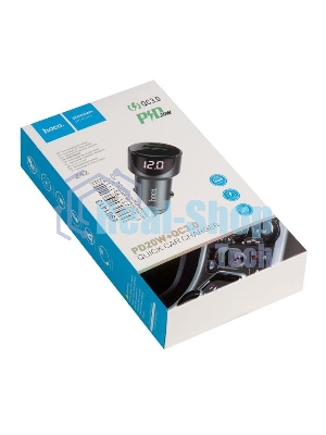 Автомобильная зарядка (от прикуривателя) HOCO Z42, PD20, QC3.0, один порт USB, один порт Type-C, серый