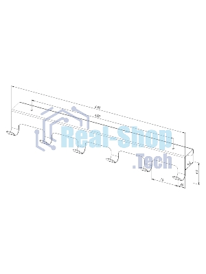 Вешалка Rexant навесная на дверь, 6 крючков, черный
