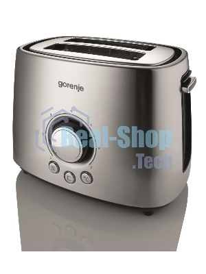 Тостер Gorenje T1000E серебристый/чёрный, 1000 Вт, 2 слота