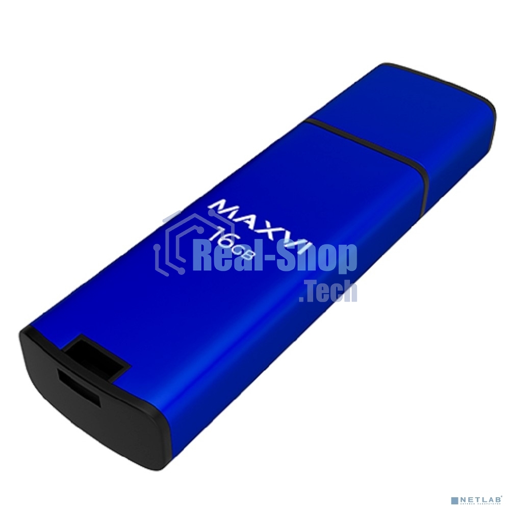 Флешка USB Maxvi MP2 blue (FD16GbUSB20C10MP2), 16Gb, USB 2.0, R/W 15/5, синий/черный