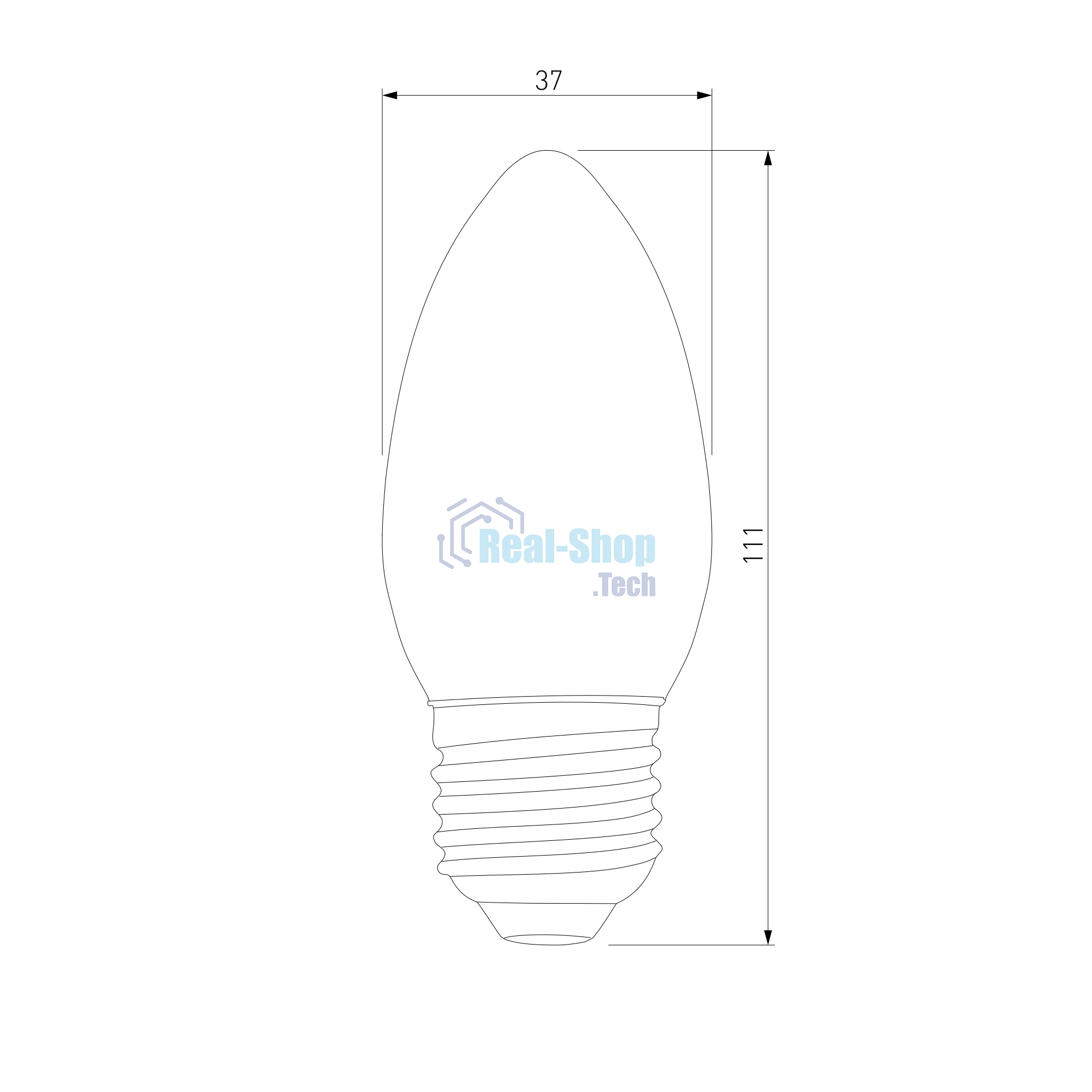 BLE2724/ Светодиодная лампа Свеча СD LED 8W 6500K E27