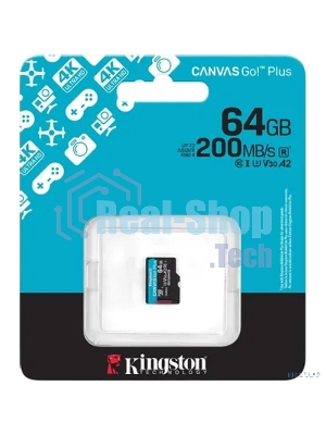 Флеш карта microSDXC 64Gb Kingston SDCG4/64GbSP Canvas Go! Plus V30 A2 w/o adapter