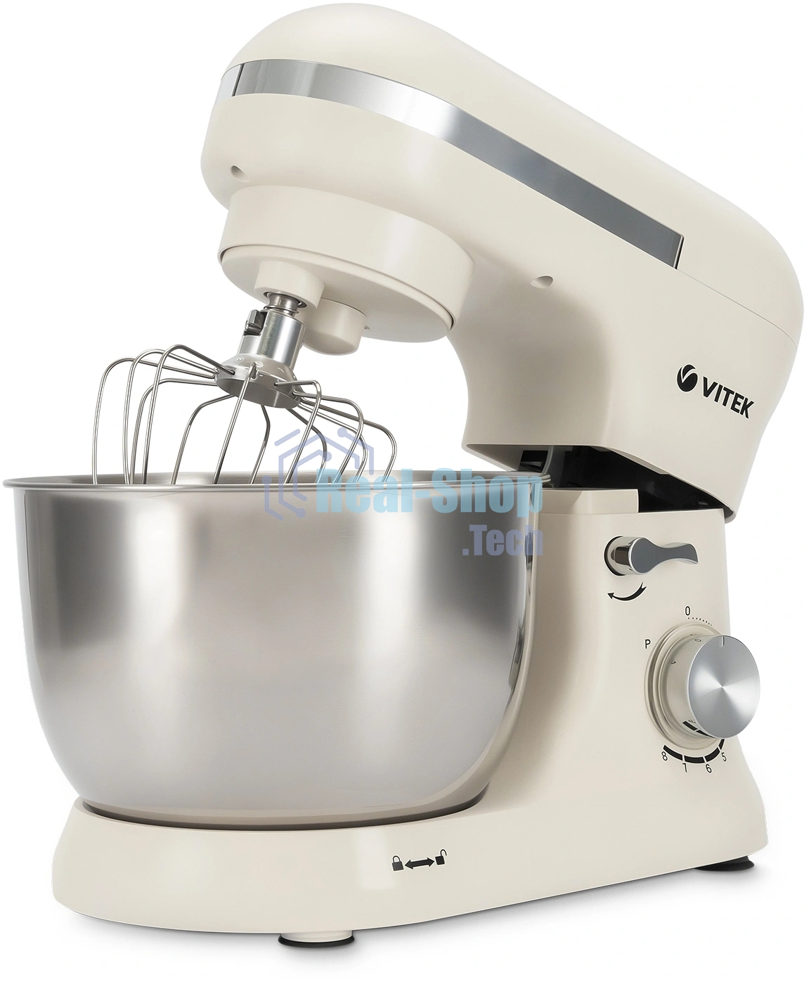 Миксер Vitek VT-PM0110 кремовый, стационарный, 1500 Вт, 4.5 л, 8 скоростей