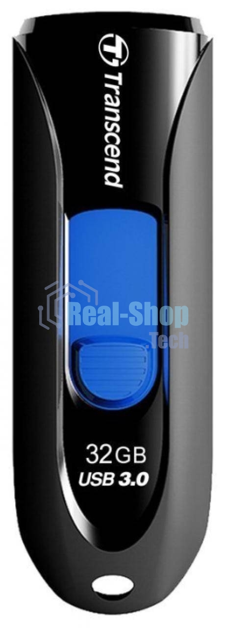 Флешка USB Transcend Jetflash 790 (TS32GJF790K), 32Gb, USB 3.0, R/W 70/25, черный/синий