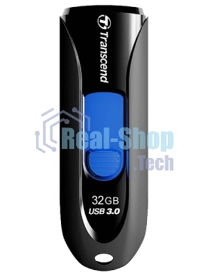 Флешка USB Transcend Jetflash 790 (TS32GJF790K), 32Gb, USB 3.0, R/W 70/25, черный/синий