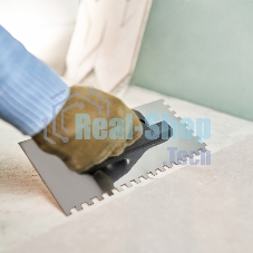 Гладилка нержавеющая Rexant 130х270 мм, зуб 8х8 мм, пластиковая ручка