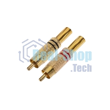 Разъем штекер Proconnect RCA металл пайка ZN черный/красный GOLD