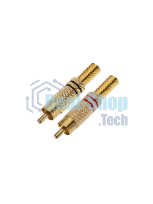 Разъем штекер Proconnect RCA металл пайка ZN черный/красный GOLD
