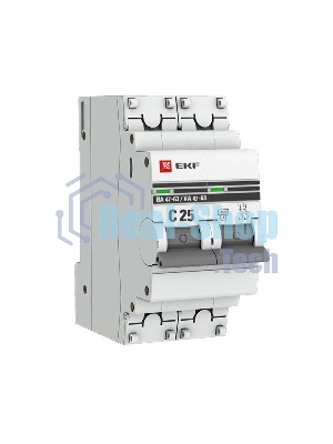 Выключатель автоматический модульный 2п C 25А 4.5кА ВА 47-63 PROxima EKF mcb4763-2-25C-pro