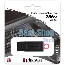 Флешка USB Kingston DataTraveler Exodia (DTX/256GB), 256Gb, USB 3.2 Gen 1, R/W 200/60, черный/розовый