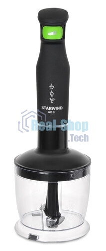 Блендер Starwind SBS2212w, погружной, черный/зеленый