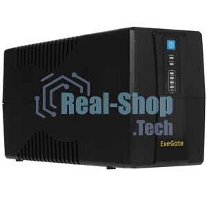 Источник бесперебойного питания ExeGate Power Back BNB-650.LED.AVR.2SH.RJ.USB (650VA/360W, LED, AVR,2*Schuko, RJ45/11, USB, батарея 12V 7.2Ah, Black)