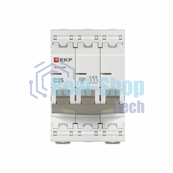 Выключатель автоматический модульный 3п 25А C 4.5кА ВА 47-63N PROxima EKF M634325C