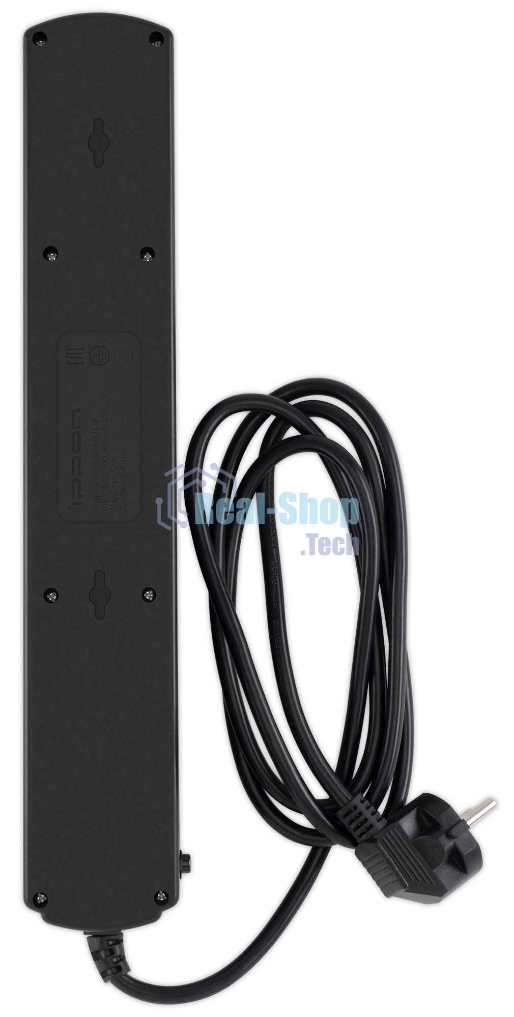 Сетевой фильтр Ippon BK-6-EU-1.8-10-B 1.8 м, 6 розеток, черный, коробка