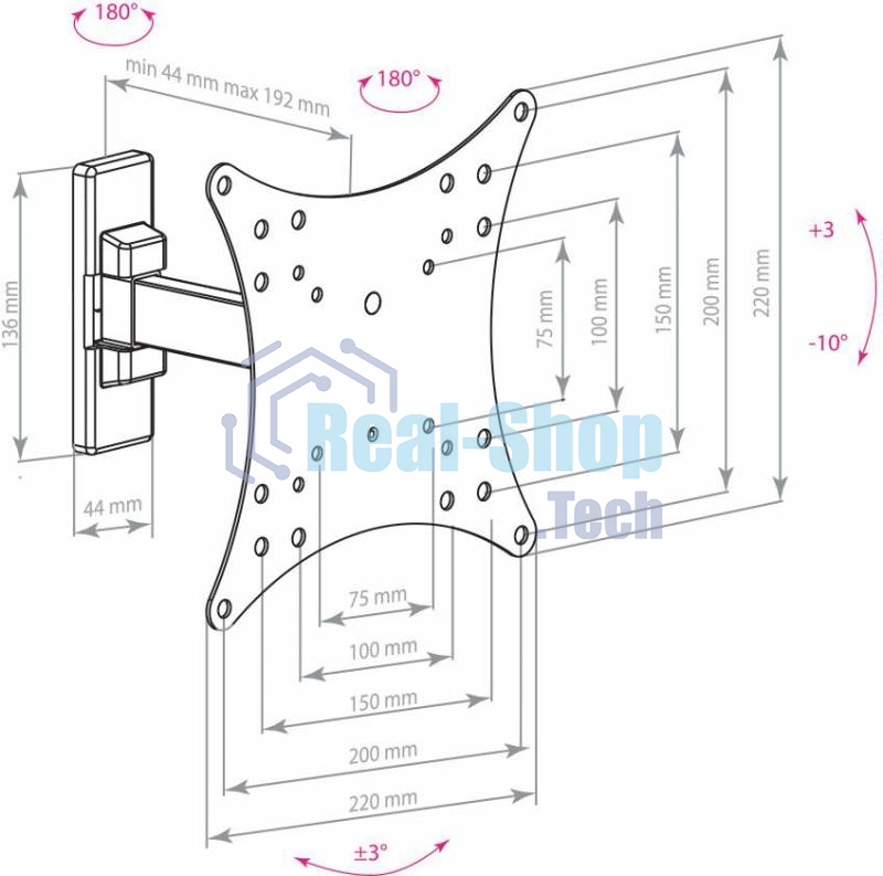 Кронштейн Arm media MARS-3 черный 22