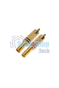 Разъем штекер Proconnect RCA металл пайка ZN черный/красный GOLD
