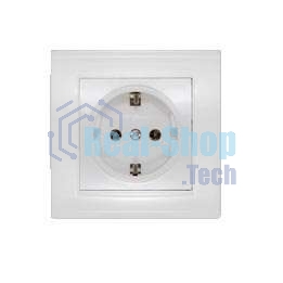 Розетка 1-м СП Бриллиант с заземл. бел. UNIVersal 7947625