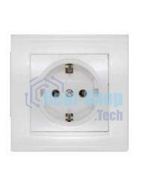 Розетка 1-м СП Бриллиант с заземл. бел. UNIVersal 7947625
