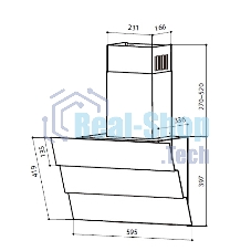 Вытяжка наклонная LEX RIO GS 600 белая, 59.5 см, 850 куб. м/ч, 44 дБ