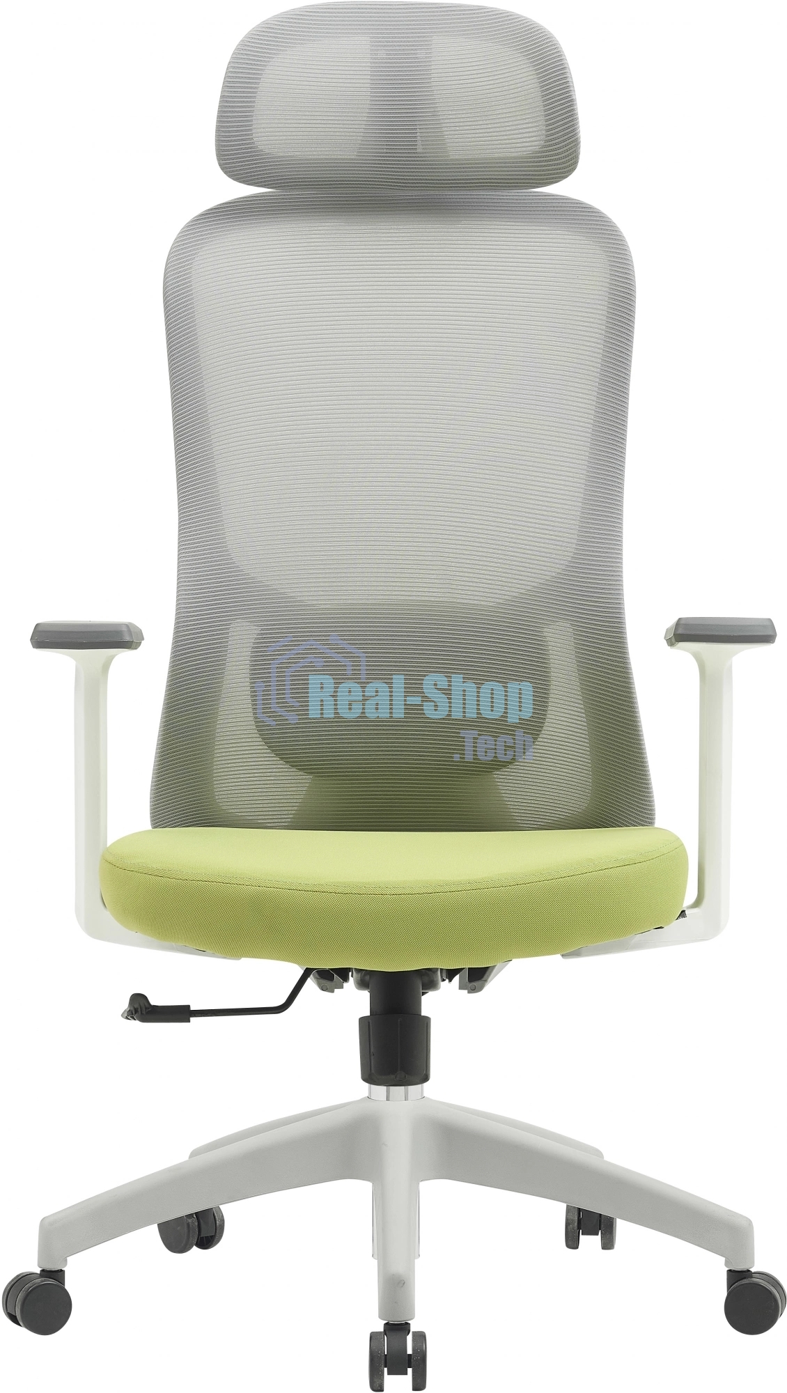 Кресло компьютерное Cactus CS-GMC515-GYGN серый, сиденье салатовый, сетка/ткань, с подголов. крестов. пластик, пластик серый