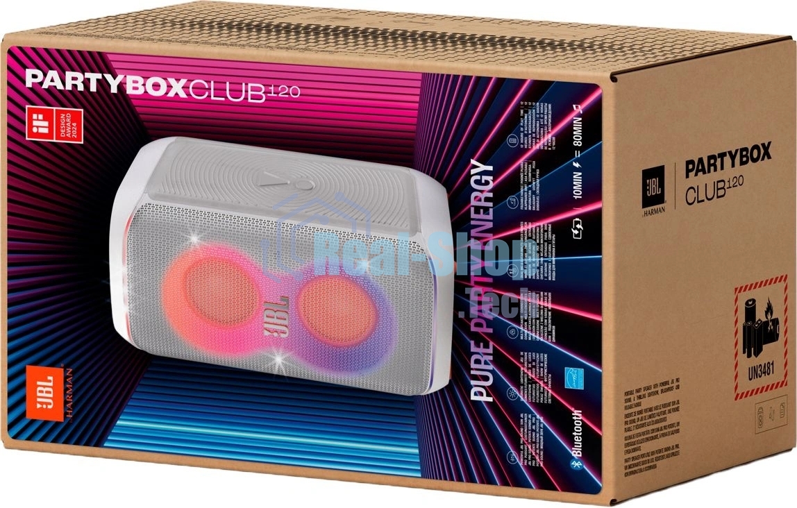 Минисистема Hi-Fi JBL PartyBox Club 120 белый 160Вт USB BT