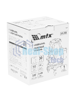 Лазерный уровень MTX MFL RED, 30 м, красный луч, акк. Li 2400 mAh, сумка, резьба 5/8