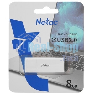 Флешка USB Netac U185 (NT03U185N-008G-20WH), 8Gb, USB 2.0, R/W 25/10, белый/серый