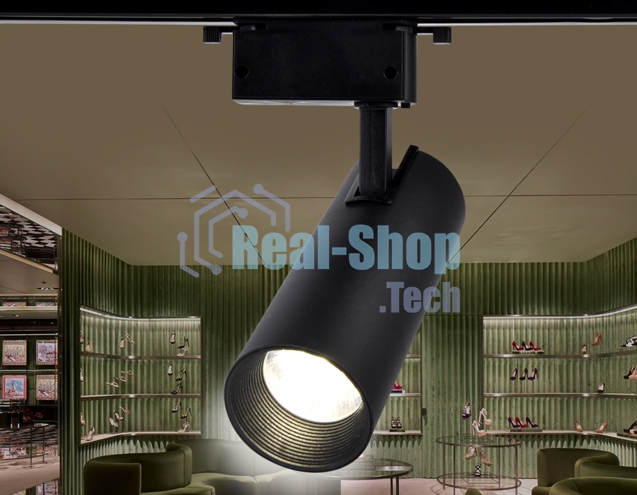 Трековый однофазный светодиодный светильник Ambrella light GL5860 BK черный LED 30W 4200K 24°