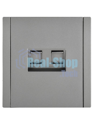 Розетка компьютерная IEK FORTE&PIANO FP534 2-ая RJ45 кат.6 сталь