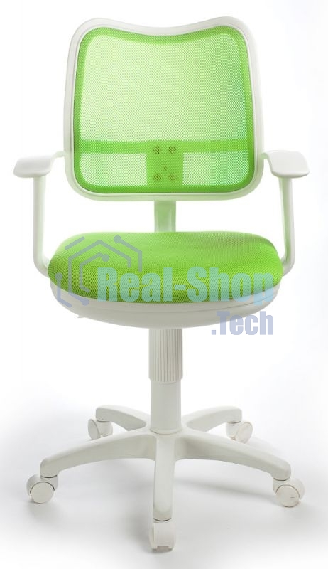 Кресло компьютерное Бюрократ CH-W797/SD/TW-18 TW-18 салатовый, спинка сетка, сиденье салатовый, колеса белый/салатовый, пластик белый
