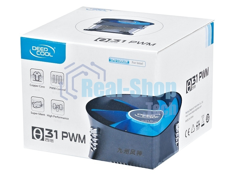 Кулер для процессора DEEPCOOL THETA 31 PWM черный/синий, 92 мм, алюминий/медь, 2400 об/мин, 32.5 дБ, 4 pin, 95 Вт, 60 мм