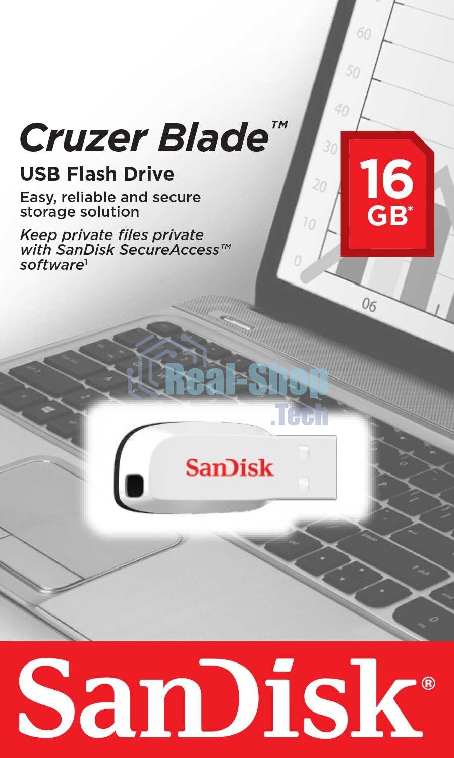 Флешка USB Sandisk 16Gb Cruzer SDCZ50C-016G-B35W USB 2.0 белый