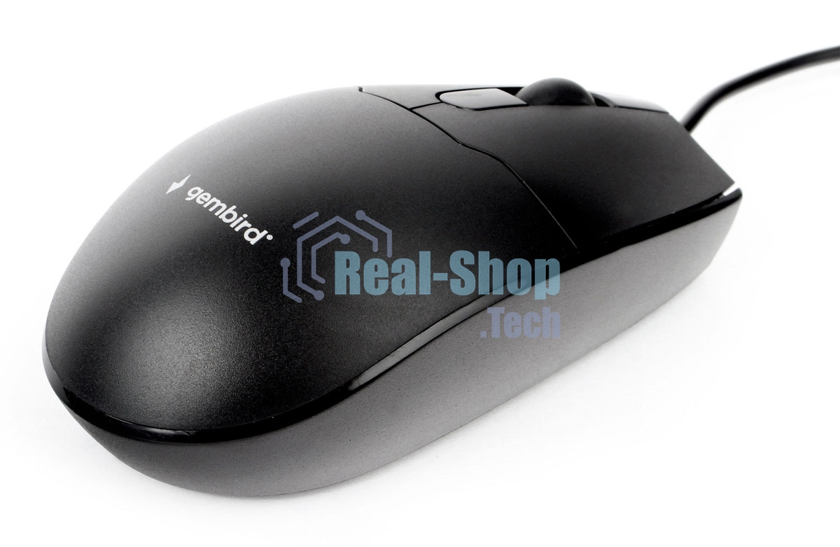 Мышь проводная Gembird MOP-425 черный, 1000 dpi, USB, кнопки - 3
