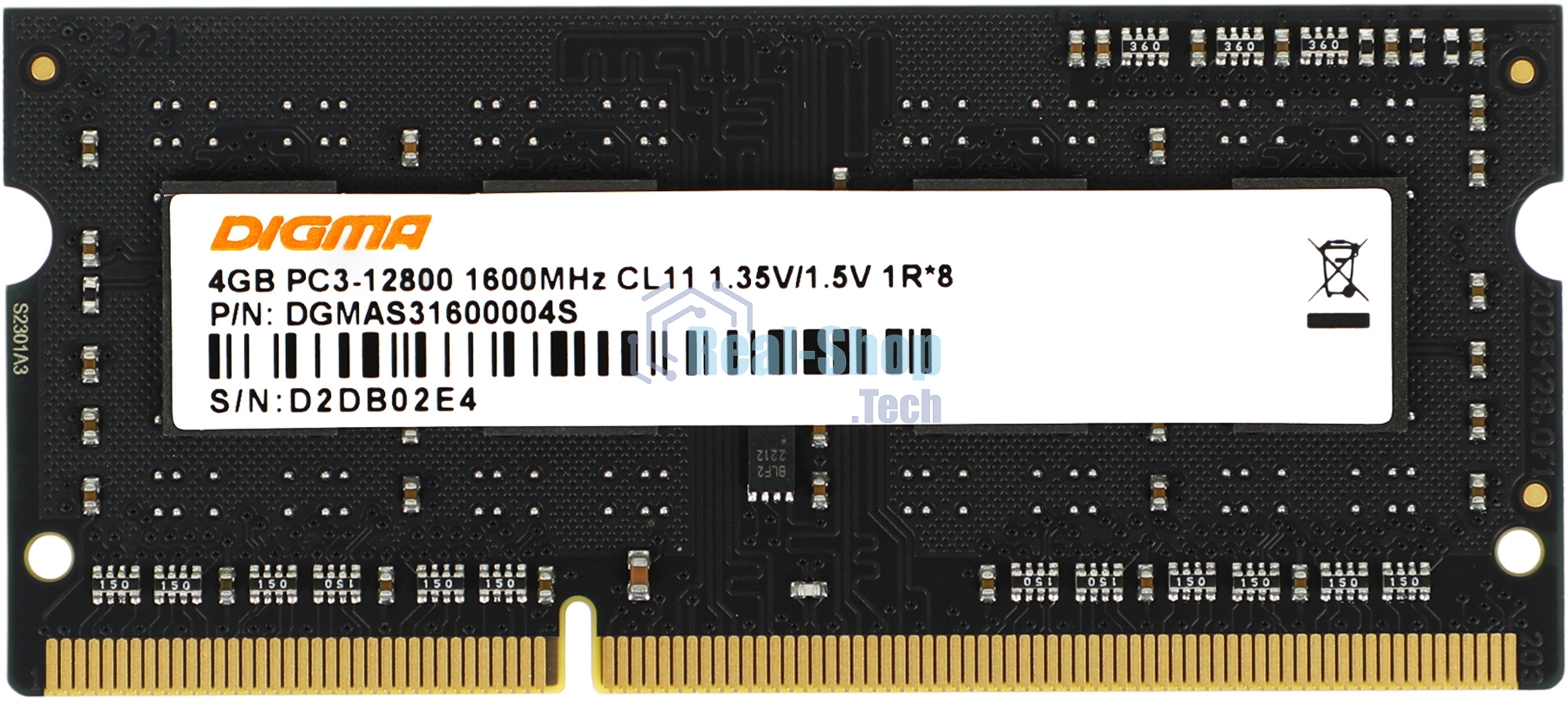 Оперативная память Digma, DDR3, 4GB (1x4 GB), 1600 MHz, CL11, SO-DIMM