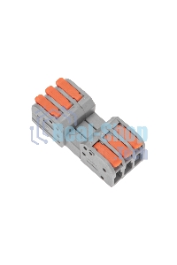 Клемма Rexant СМК 222-423R проходная разъемная 3 полюса серая 0,2-2,5/4мм² (40 шт/уп)