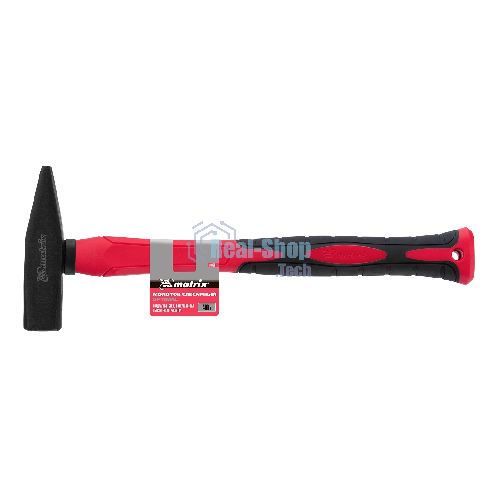 Молоток слесарный Matrix ''optimal'', 400 г, фибергласовая обрезиненная рукоятка, квадратный боек