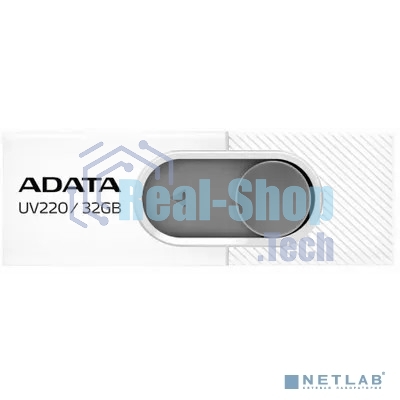 Флешка USB ADATA UV220 (AUV220-32G-RWHGY), 32Gb, USB 2.0, R/W 15/5, белый/серый