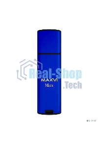Флешка USB Maxvi MP2 blue (FD16GbUSB20C10MP2), 16Gb, USB 2.0, R/W 15/5, синий/черный