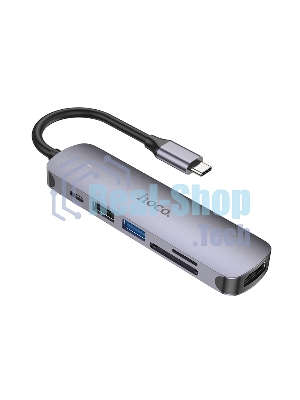 Док-станция Hoco HB28, USB Type-C, USB 3.0/PD100W/SD/TF/USB 2.0/HDMI, USB Type-C
