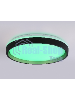 Светодиодный светильник RGB Ambrella light FZ610 BK/GD черный/золото IP20 66W 3000K-6500K+RGB D490*85 (ПДУ ИК)