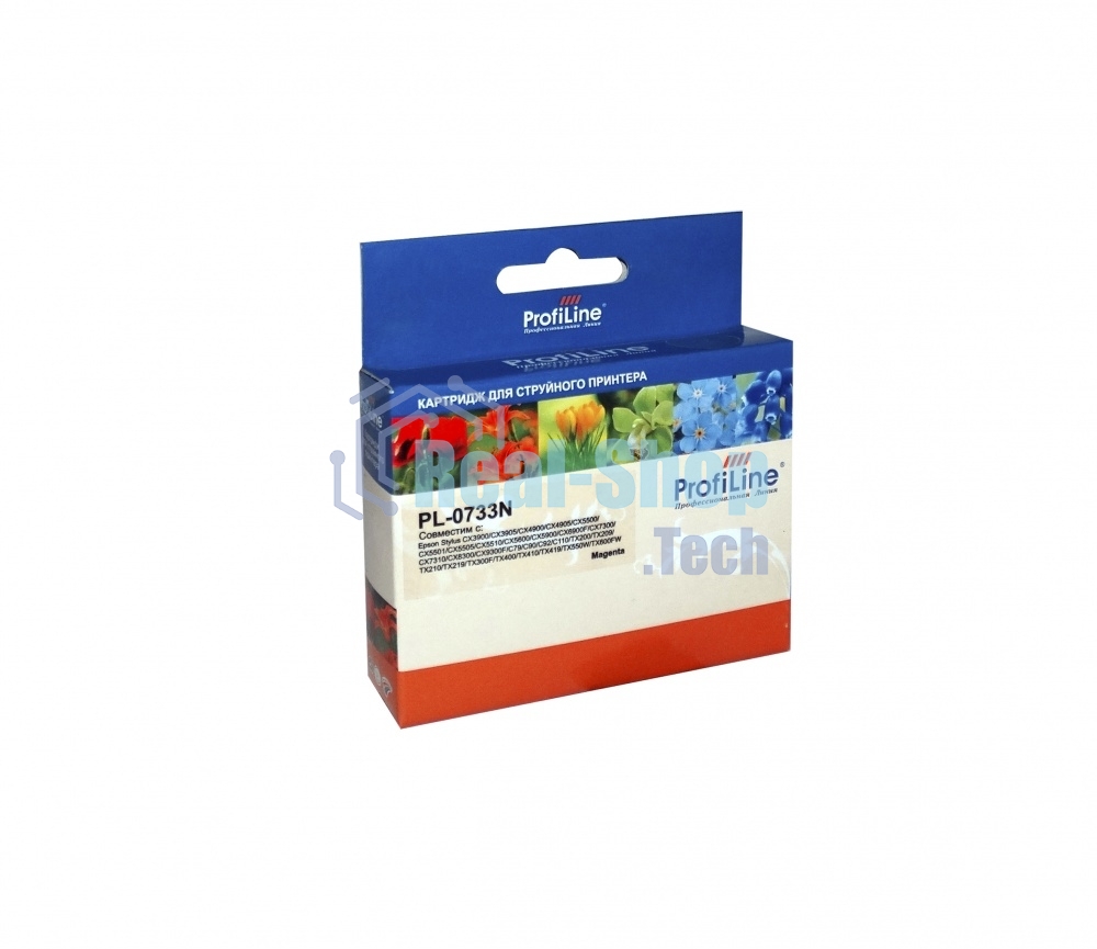 Картридж струйный ProfiLine PL-0733N для принтеров Epson StylusCX3900/CX3905/CX4900/CX4905/CX5500/CX5501/CX5505/CX5510/CX5600/CX5900/CX6900F/CX7300/CX7310/CX8300/CX9300F/C79/C90/C92/C110/TX200/TX209/TX210/TX219/TX300F/TX400/TX410/TX419/TX550W/TX600FW Magenta водн