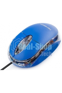 Мышь проводная Гарнизон GM-100B синий, 1000 dpi, USB, кнопки - 3