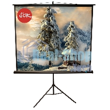 Экран 150x150 см TriScreen 1:1 напольный рулонный белый84' Matt White (MW), черный корпус