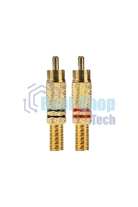 Разъем штекер Proconnect RCA металл пайка ZN черный/красный GOLD