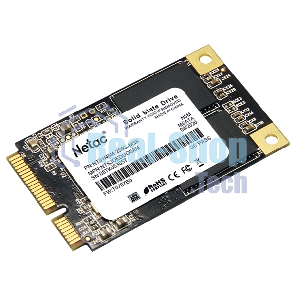 Накопитель SSD Netac N5M, 256Gb, mSATA, R/W 560/520