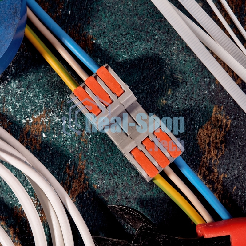 Клемма Rexant СМК 222-423R проходная разъемная 3 полюса серая 0,2-2,5/4мм² (40 шт/уп)