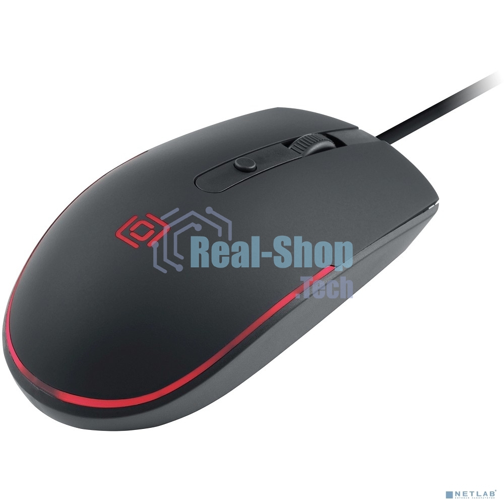Мышь проводная Oklick 100M черный, 1600 dpi, USB, кнопки - 4