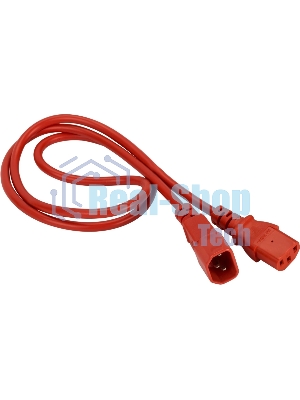 Шнур питания Lanmaster C13-C14, 3х0.75, 220В, 10А, красный, 2 метра
