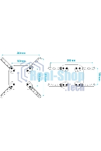 Удлинитель для кронштейнов Kromax ADAPTER-200, черный, 80 шт/уп, Адап. стал. унив. для TV, max VESA 200x200 мм., max вес 20 кг.